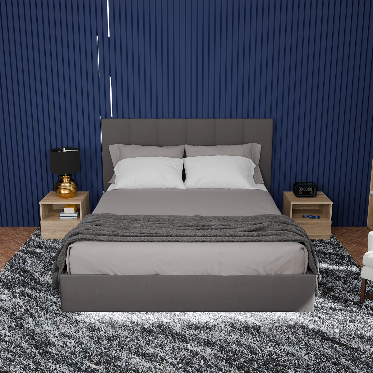 Кровать с подъемным механизмом Диона Графит 180х200 (stream18)